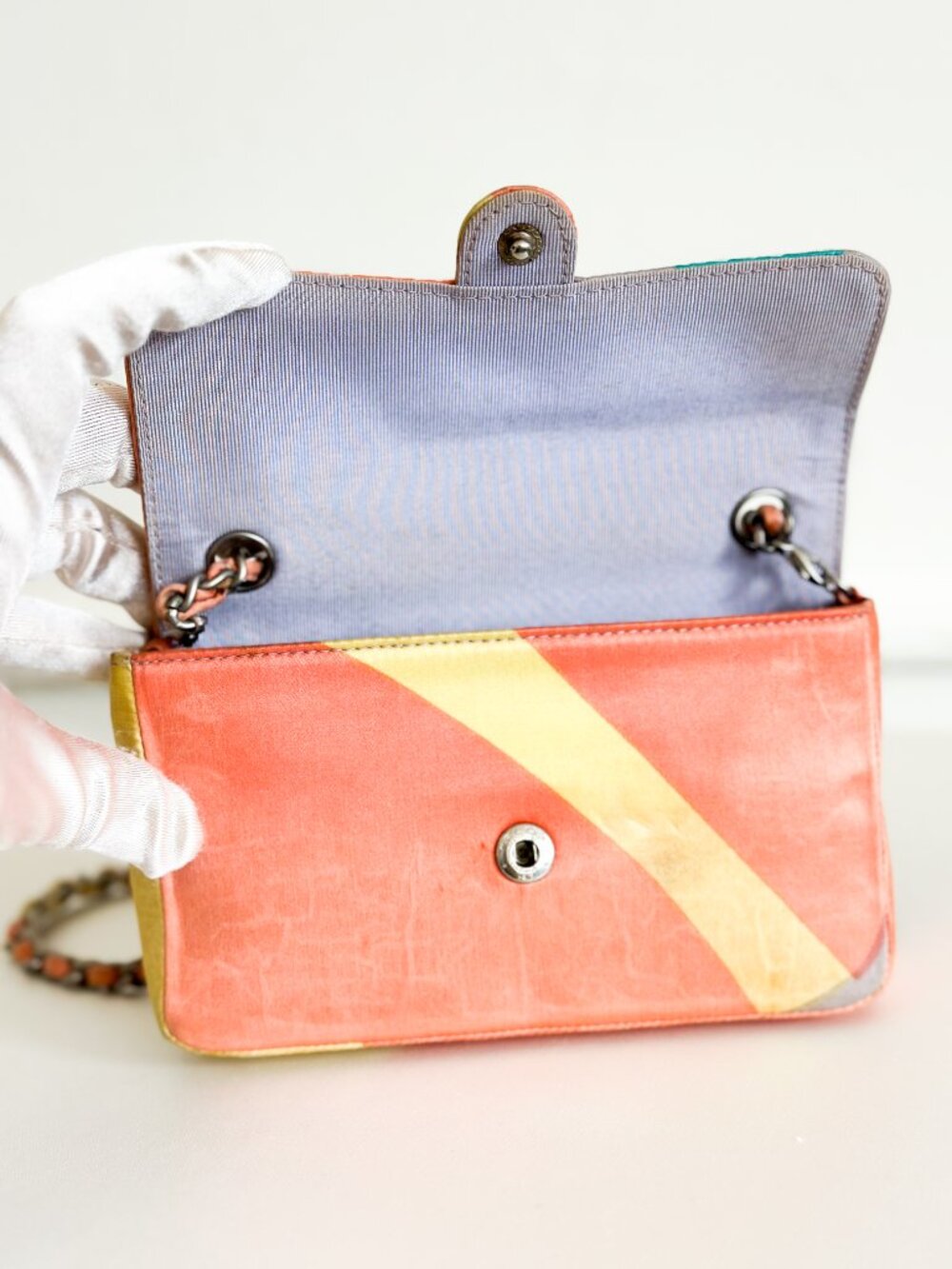 Chanel Mini Shoulder Bag Multicolored Satin Bag - Picture 10 of 16